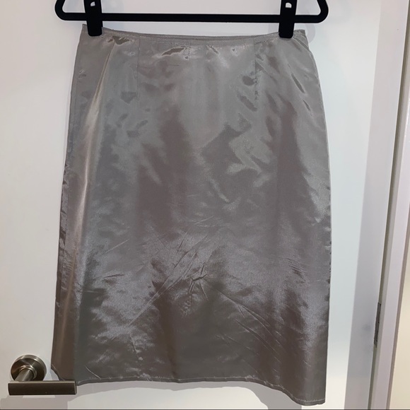 Vintage Y2K Gap A-Line Wrap Skirt Silver Sz 6 - Picture 2 of 6